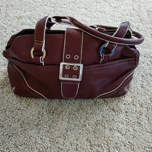 Burgundy leather purse